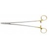 Masson Needle Holder Tungsten Carbide Jaws, Serration Pitch 0.5mm for Suture Size 5 to 4/0, Overall Length 265mm