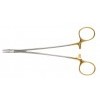 Ryder French Eye Needle Holder Tungsten Carbide Jaws, Serration Pitch 0.4mm for Suture Size 3/0 to 6/0, Offset Bow, Overall Length 125mm